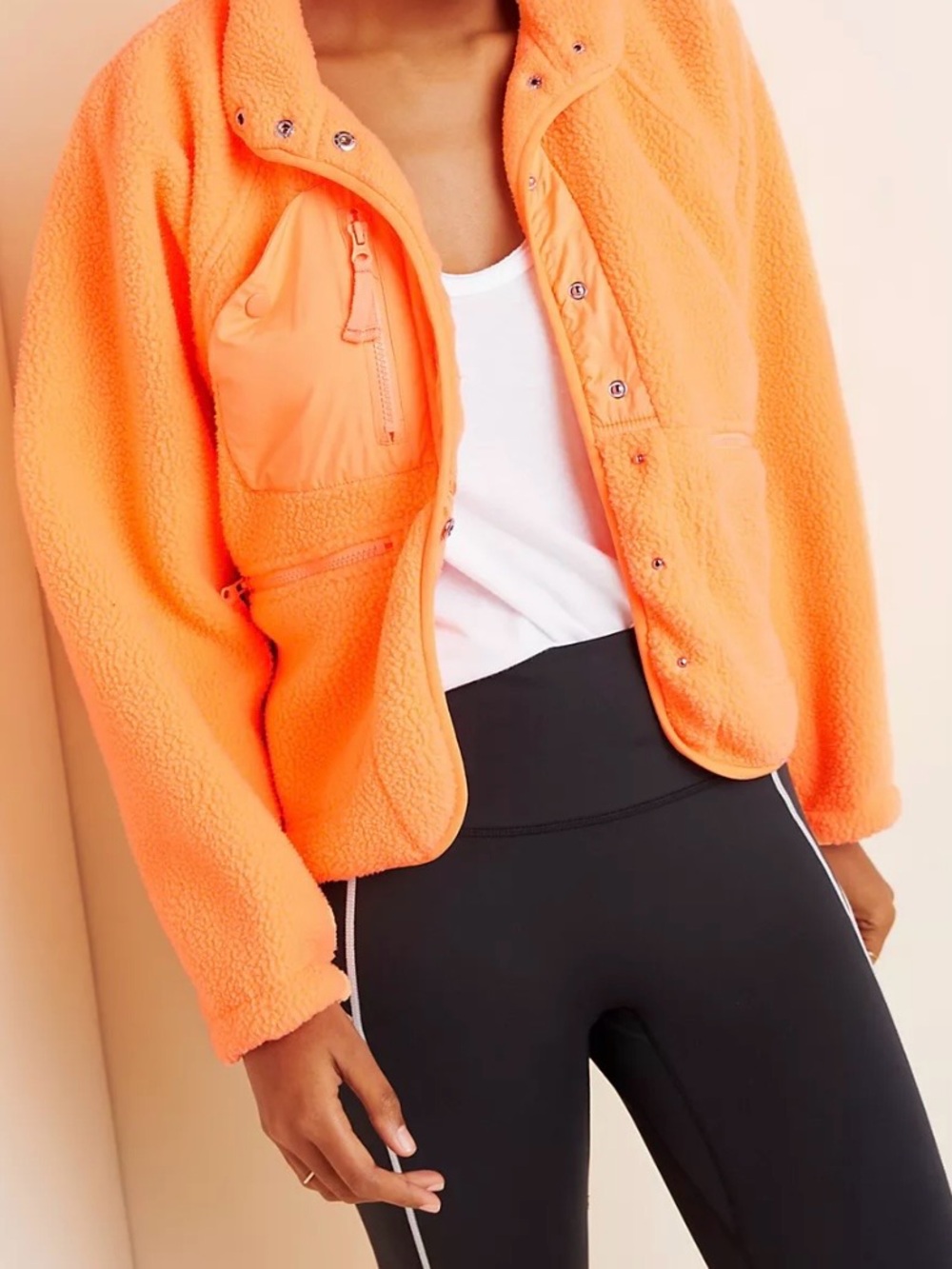 Free People Neon Orange Fleece